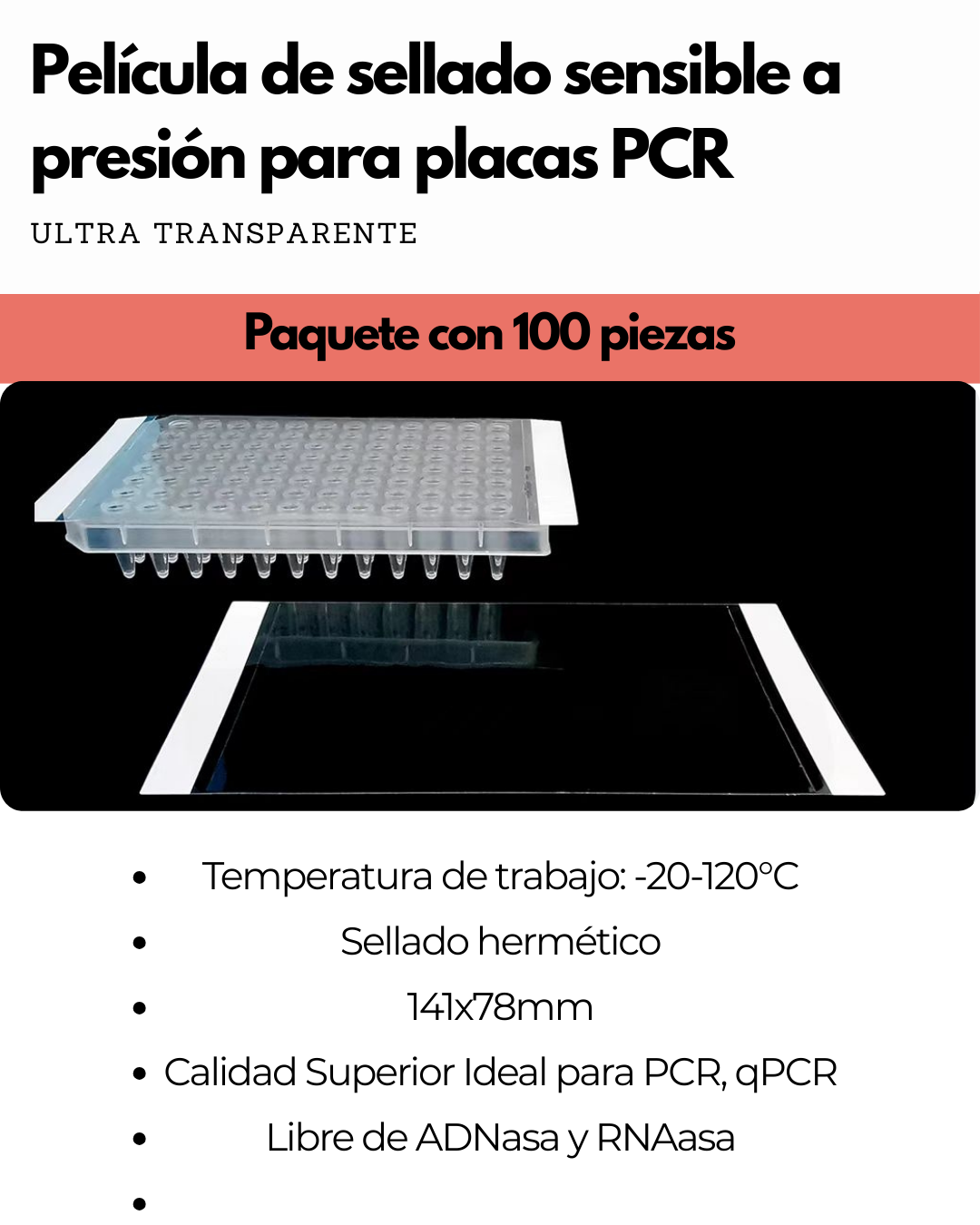 Película de Sellado Sensible a Presión para Placas PCR