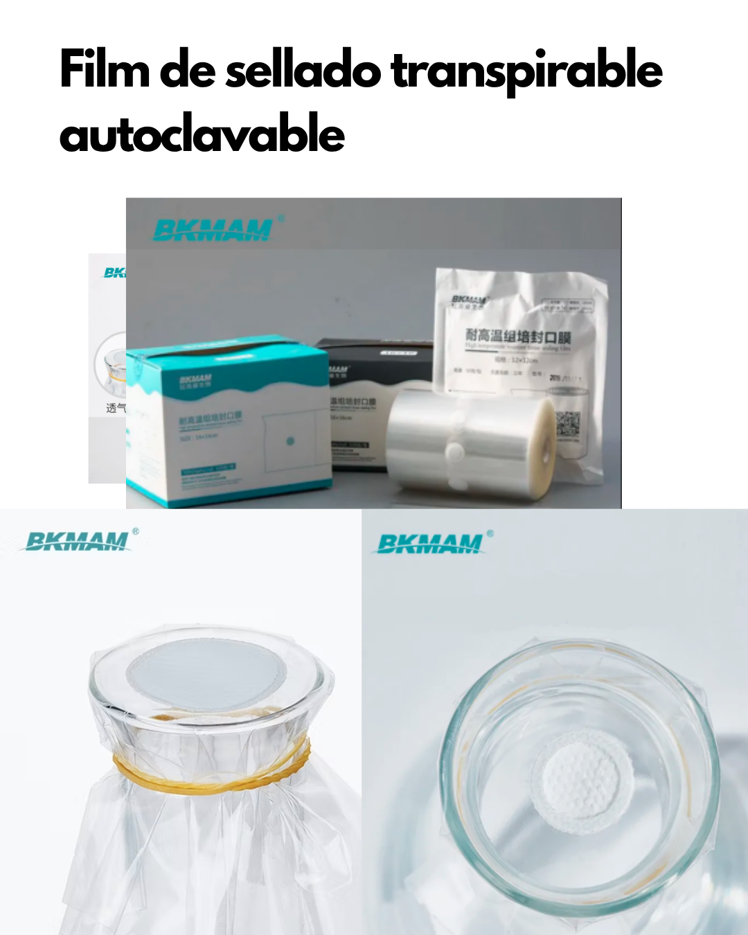 Film de Sellado Transpirable Autoclavable para Cultivo | Filtro PTFE | 135°C | Estéril y No Estéril | 50 pzas Imagen secundaria del producto