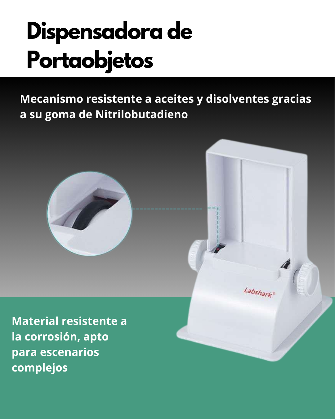 Dispensador de Portaobjetos para Microscopio | Sistema Anticontaminación | Compatible Estándar | Alta Resistencia Química Imagen secundaria del producto