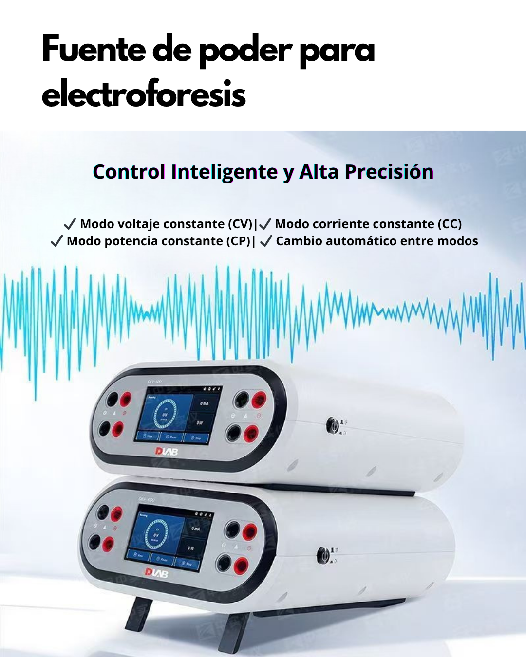 Fuente de Poder para Electroforesis 0–600V | 4 Salidas Independientes | Pantalla Táctil LCD | Alta Precisión CV/CC/CP