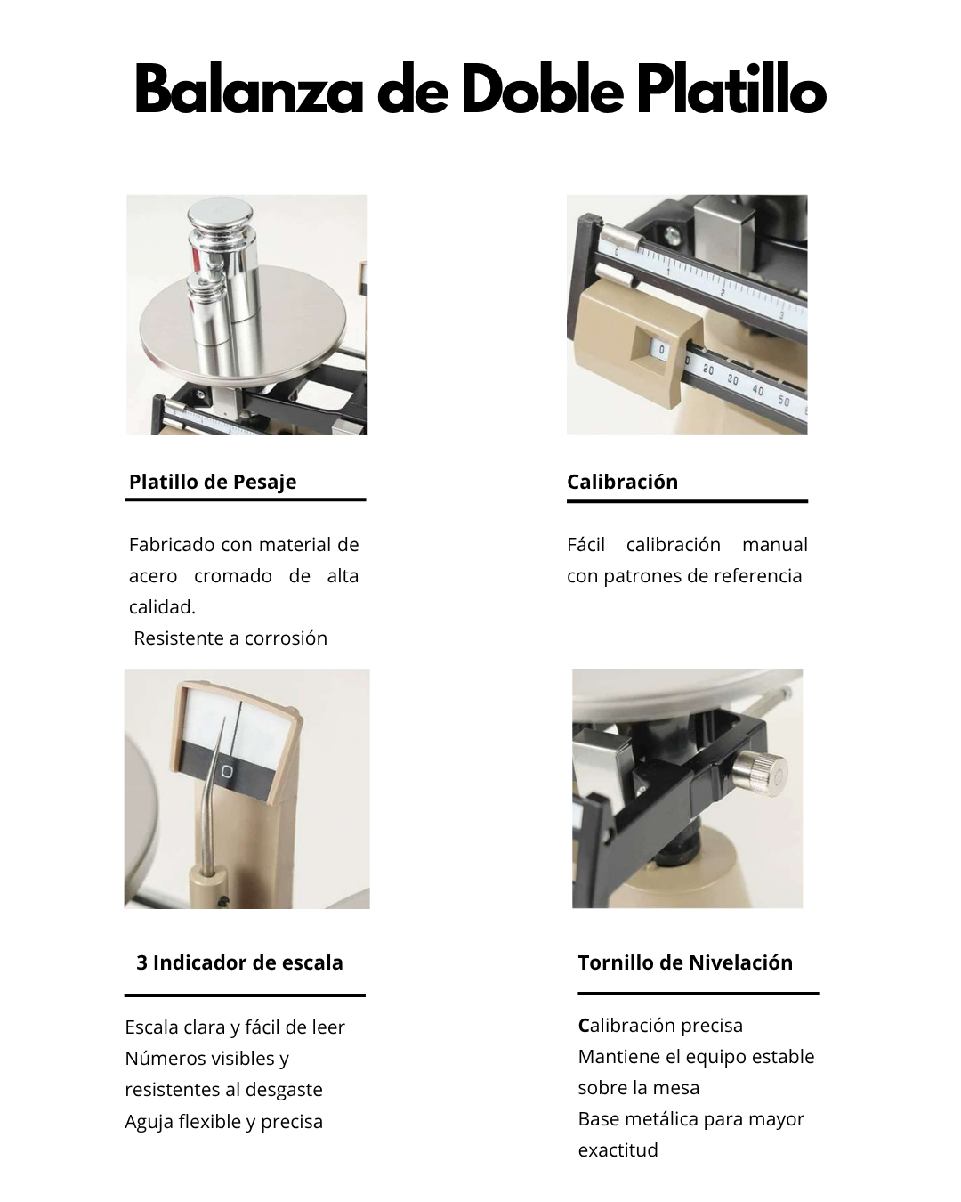 Balanza de Doble Platillo 2000 g | Precisión 0.1 g | Doble Escala | Platillos de Acero | Uso Educativo y Laboratorio Imagen secundaria del producto