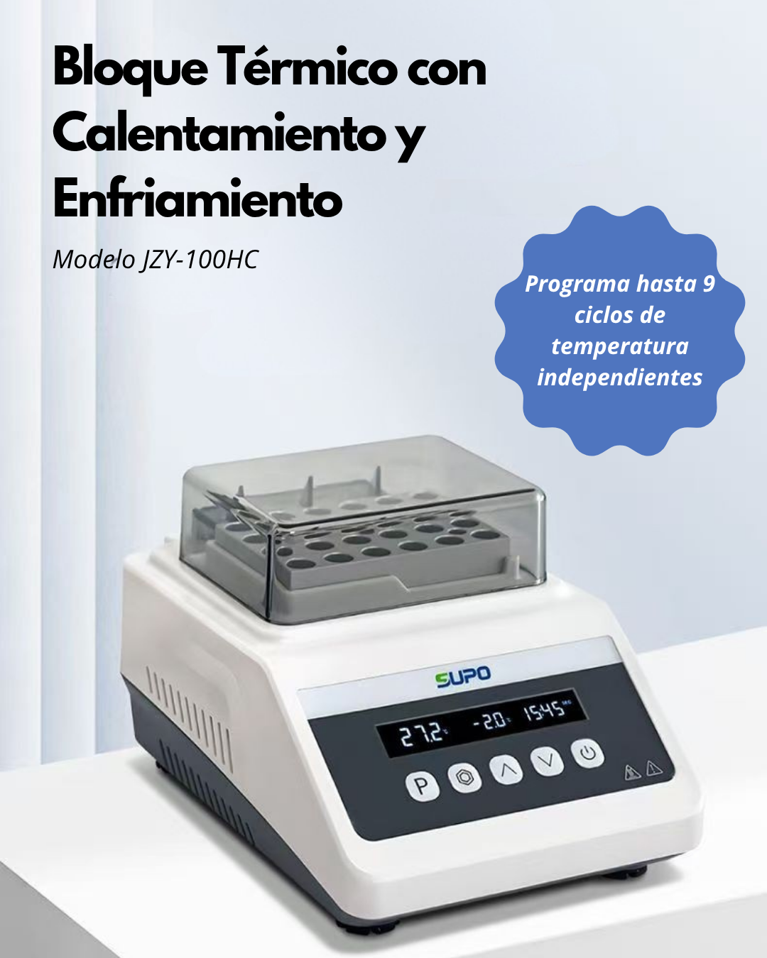 Bloque Térmico con Calentamiento y Enfriamiento para PCR y Laboratorio | JZY-100HC Imagen principal del producto