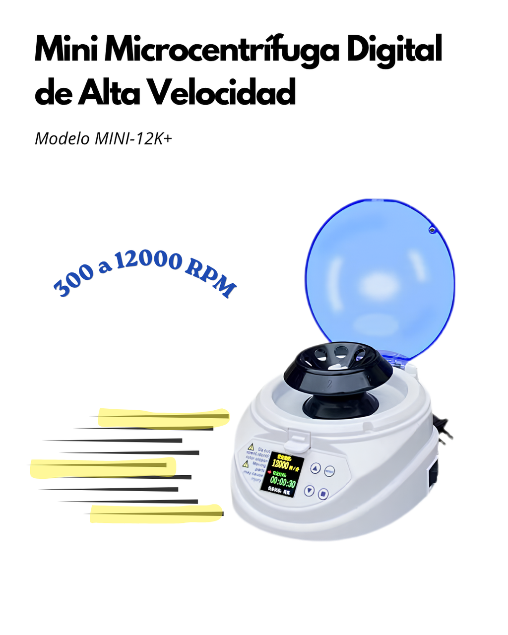 Mini Microcentrífuga Digital 12000 rpm para PCR y Laboratorio