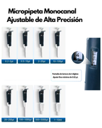 Micropipeta Monocanal Ajustable Autoclavable | Alta Precisión 0.2 μL a 10 mL