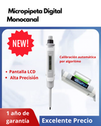 Micropipeta Digital Monocanal | Alta Precisión con Pantalla LCD y USB