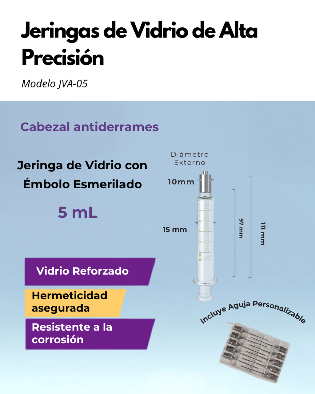 Jeringas de Vidrio de Alta Precisión con Émbolo Esmerilado