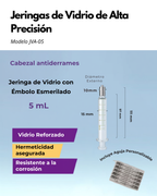 Jeringas de Vidrio de Alta Precisión con Émbolo Esmerilado