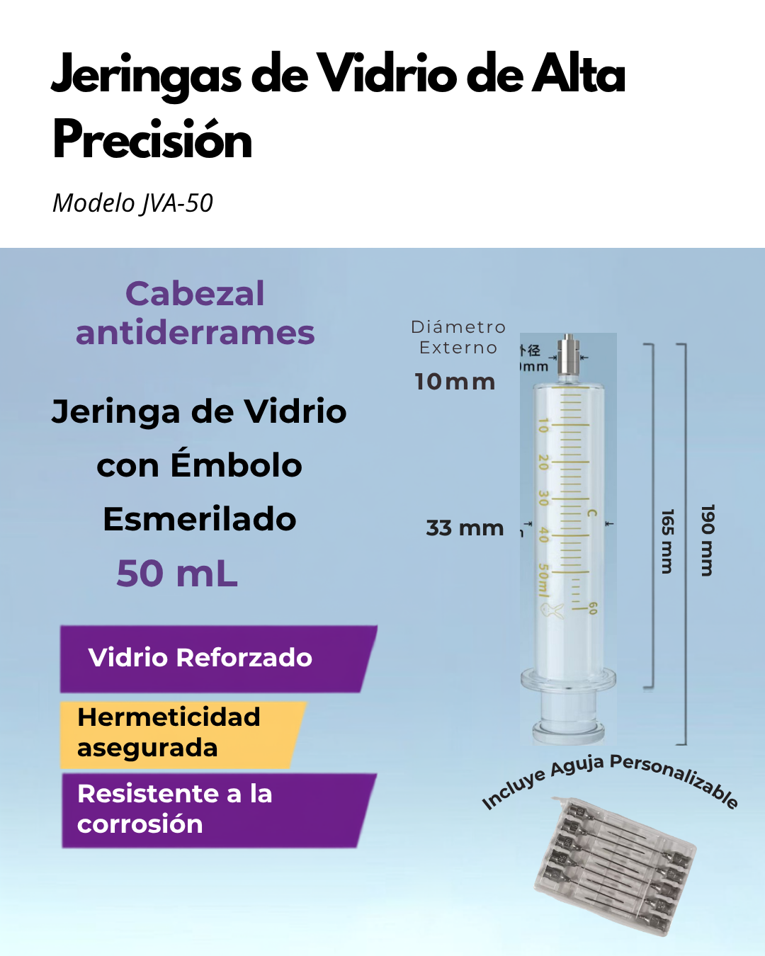 Jeringas de Vidrio de Alta Precisión con Émbolo Esmerilado