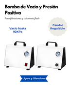 Bomba de Vacío y Presión Positiva para Laboratorio | Silenciosa y de Caudal Regulable