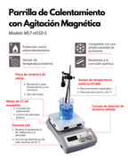 Parrilla de Calentamiento con Agitación Magnética 10L| Hasta 550 °C | MS7-H550-S