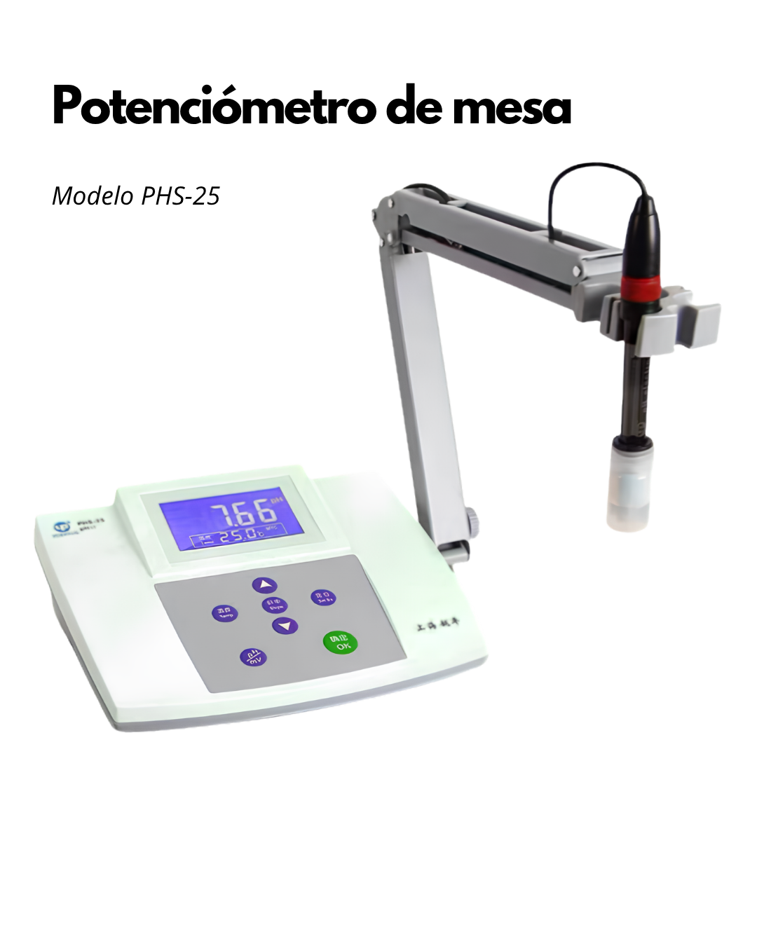 Potenciómetro de Mesa Digital | Medidor de pH y mV | Modelo PHS-25 Imagen principal del producto