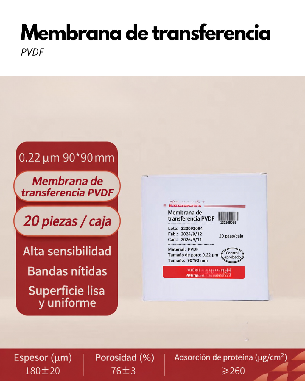 Membrana PVDF y NC para Western Blot | 0.22 y 0.45 µm