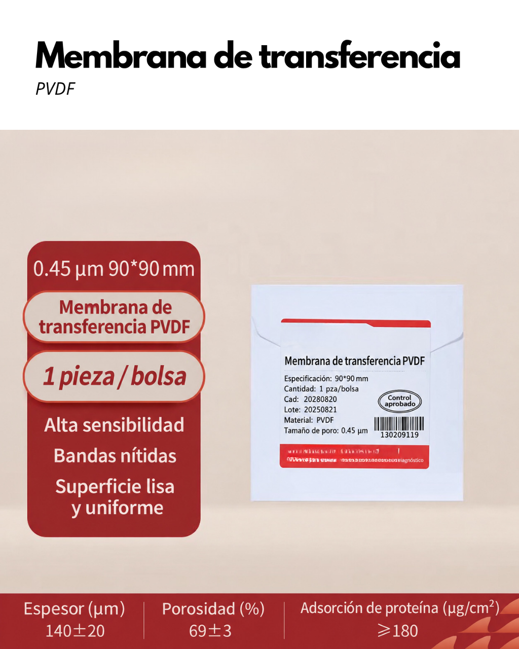 Membrana PVDF y NC para Western Blot | 0.22 y 0.45 µm