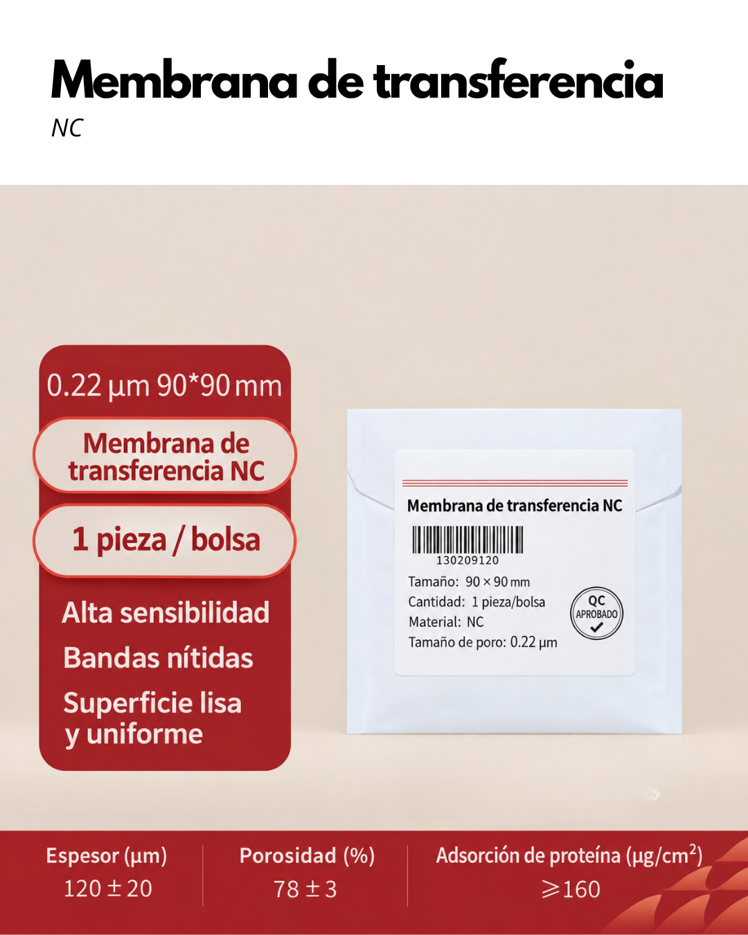 Membrana PVDF y NC para Western Blot | 0.22 y 0.45 µm