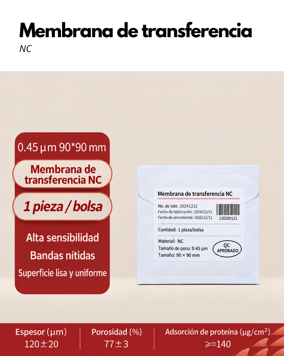 Membrana PVDF y NC para Western Blot | 0.22 y 0.45 µm