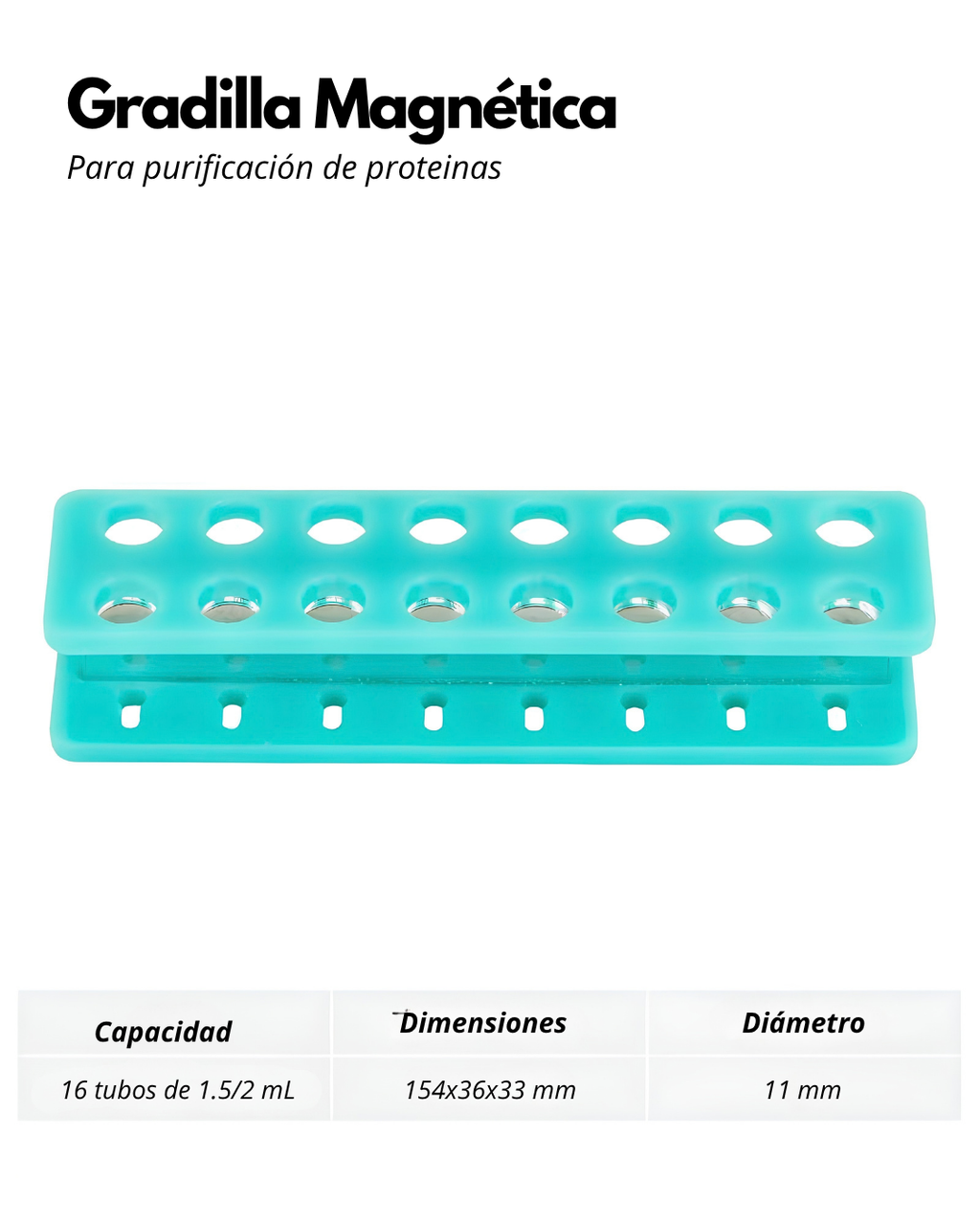 Gradilla Magnética para Purificación de Proteínas | Tubos de 1.5/2 mL