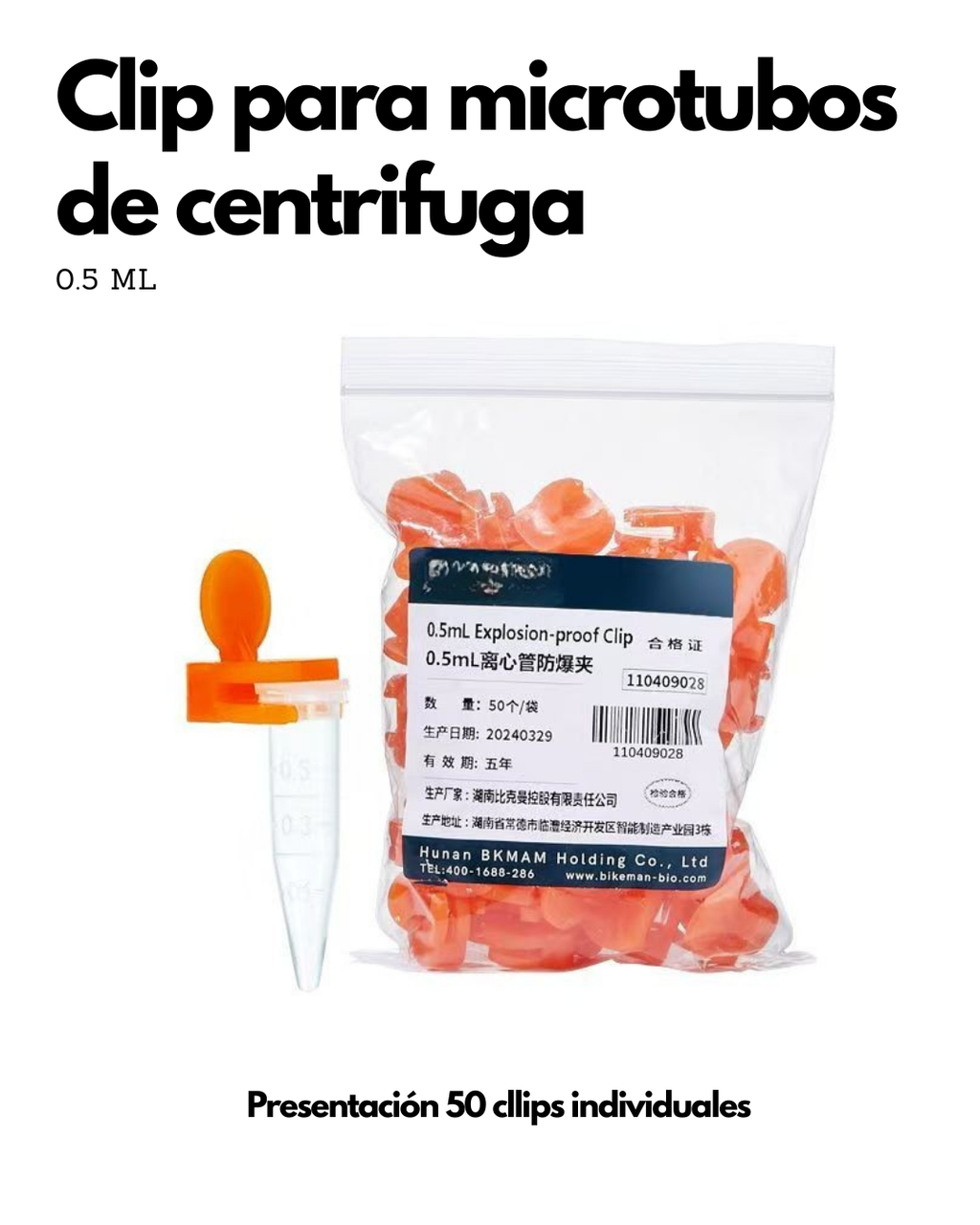 Clip Protector para Microtubos de Centrífuga 0.5, 1.5 y 2 mL | Seguro Antiexplosión
