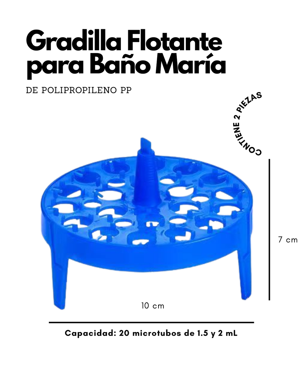 Gradilla Flotante para Baño María | Rack para Microtubos en PP y EVA