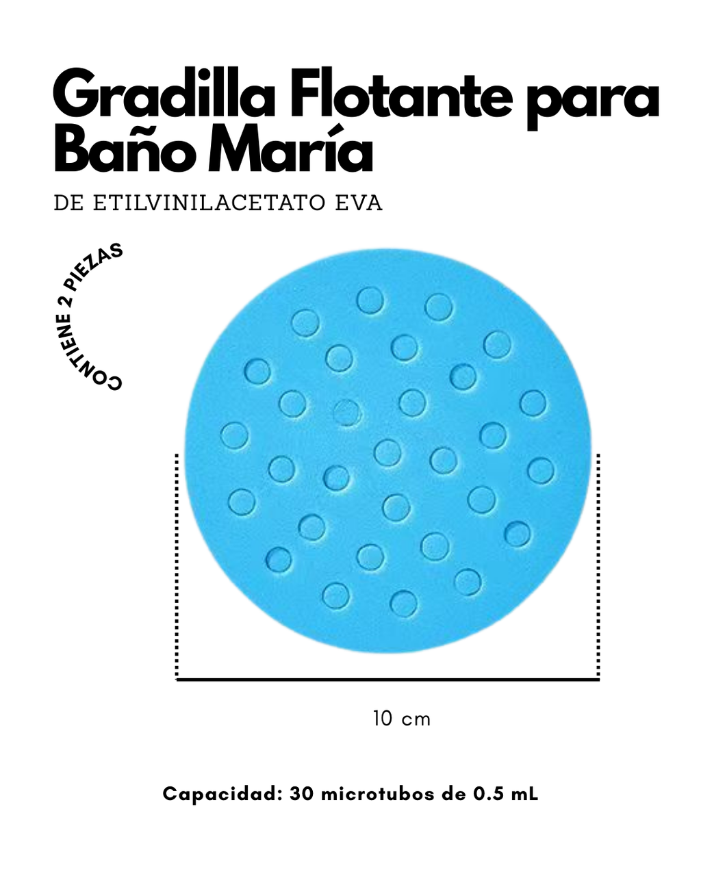 Gradilla Flotante para Baño María | Rack para Microtubos en PP y EVA