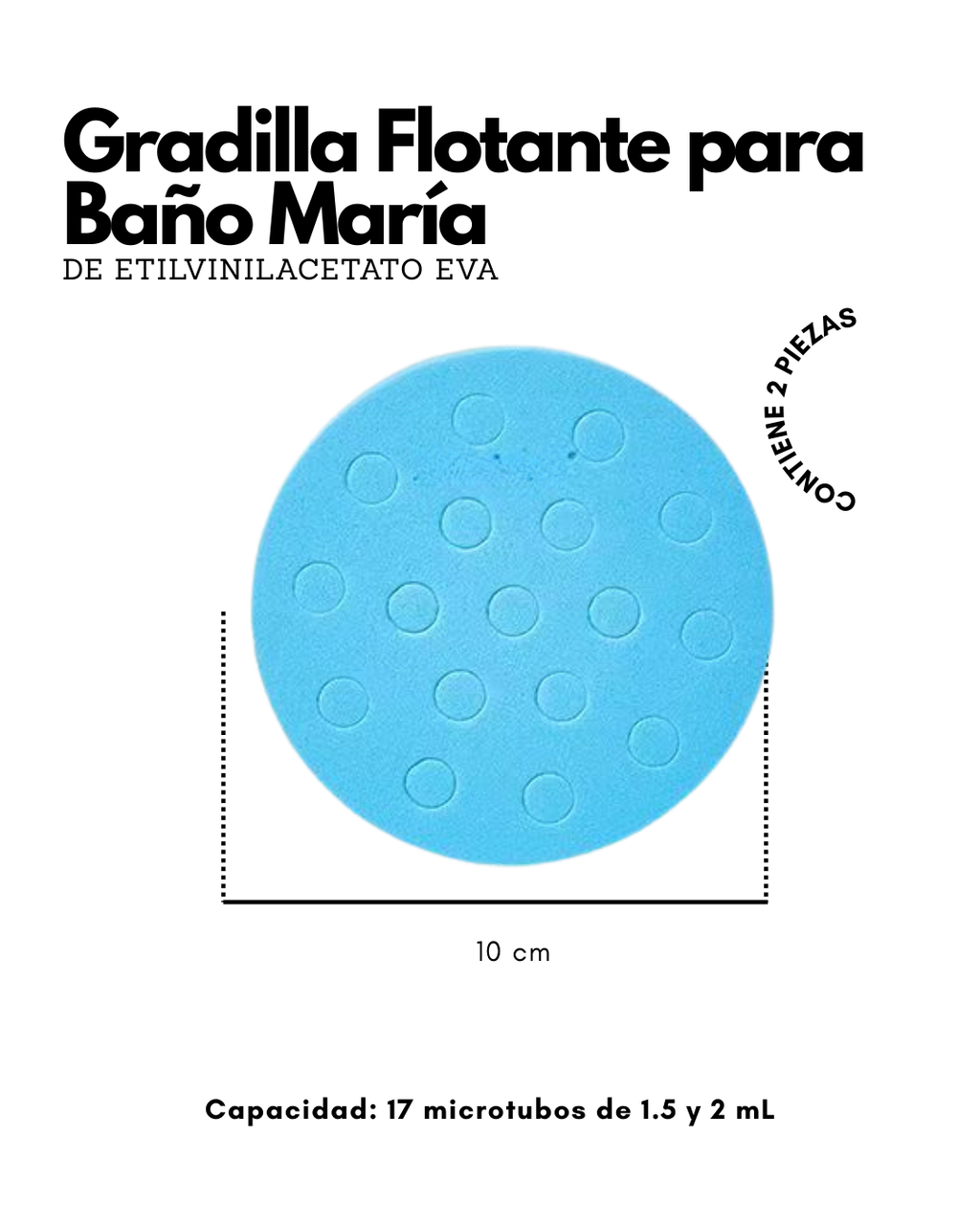 Gradilla Flotante para Baño María | Rack para Microtubos en PP y EVA