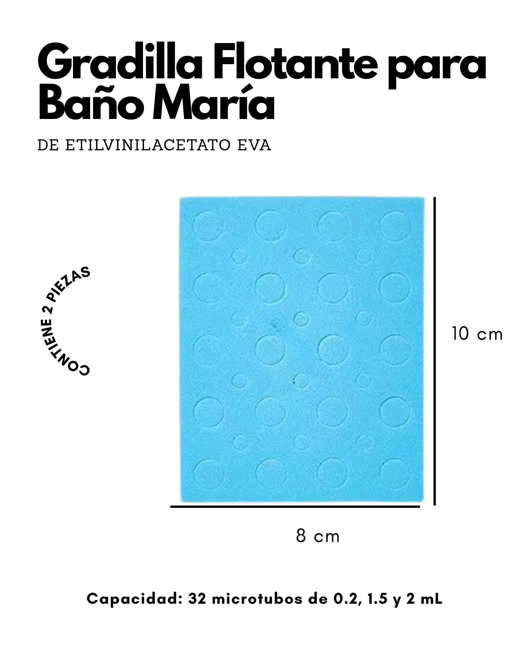Gradilla Flotante para Baño María | Rack para Microtubos en PP y EVA