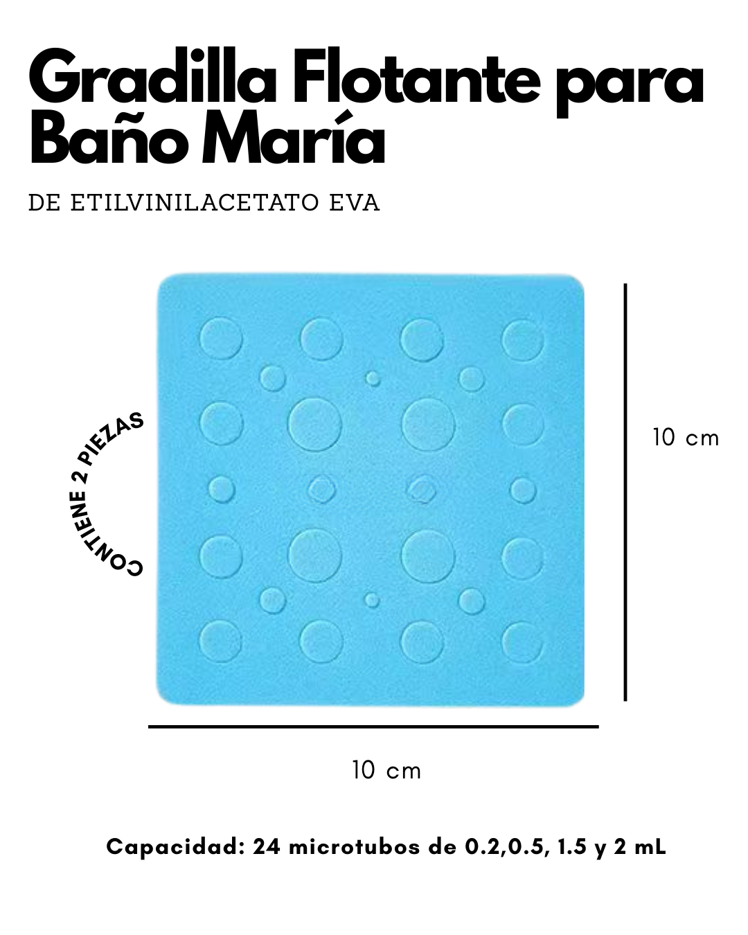 Gradilla Flotante para Baño María | Rack para Microtubos en PP y EVA
