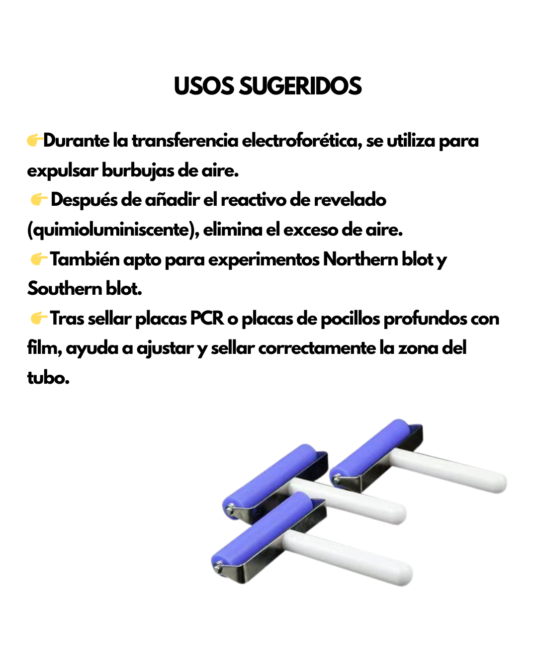 Rodillo para Western Blot | Eliminador de Burbujas para Transferencia Proteica