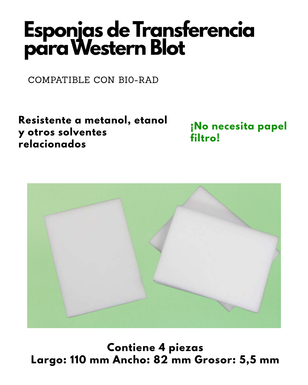 Esponjas de Transferencia para Western Blot | 4 Piezas