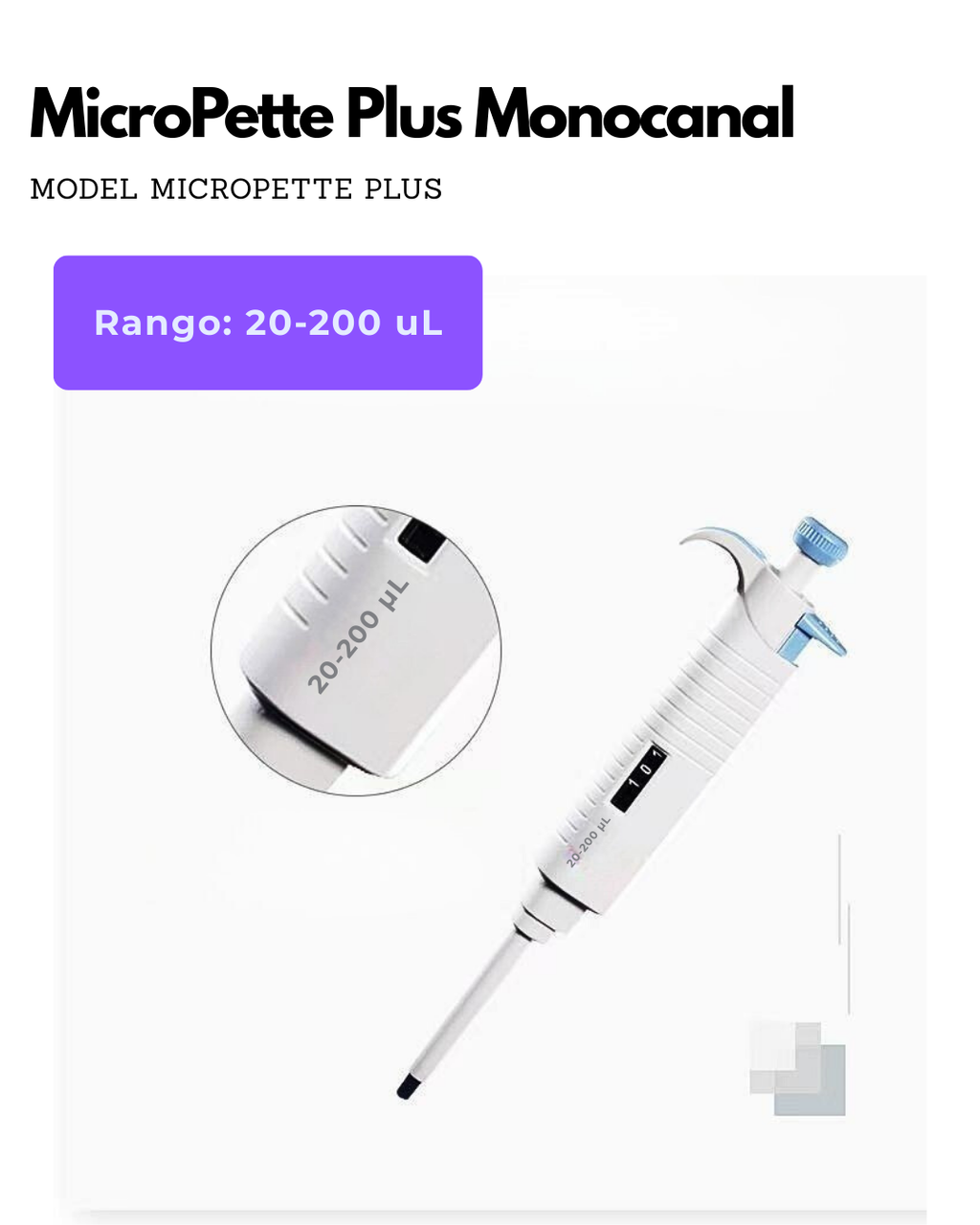 Micropipetas Monocanal - Modelo MicroPette Plus