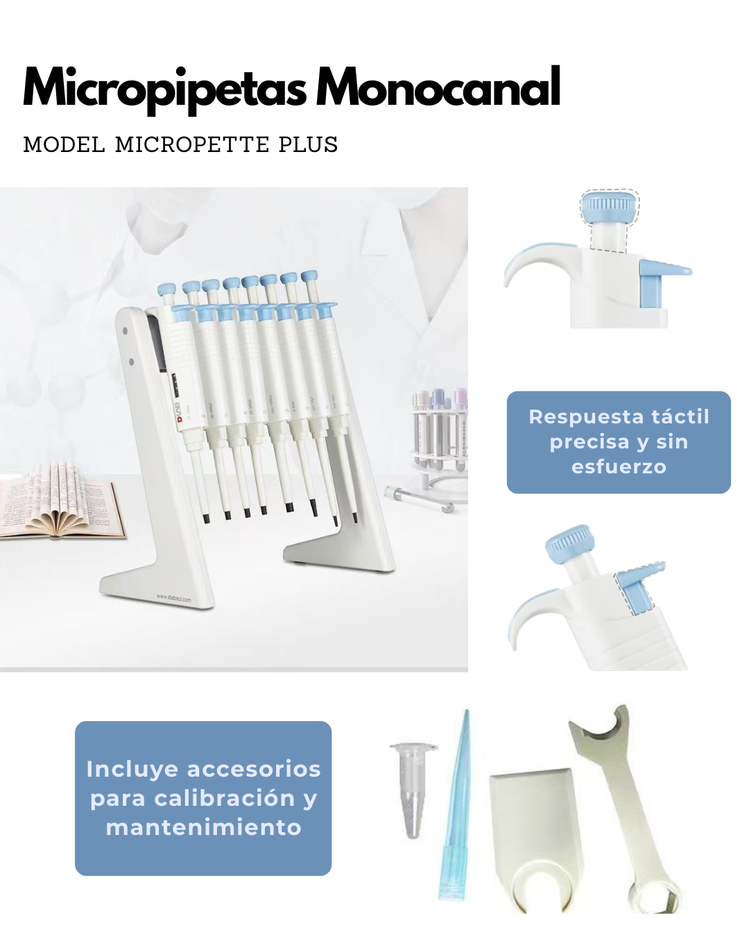 Micropipetas Monocanal - Modelo MicroPette Plus