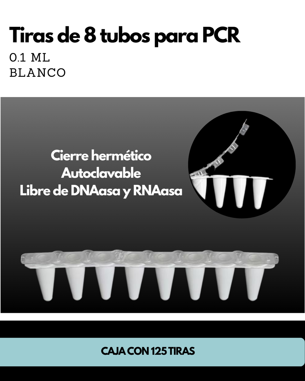 Tiras de 8 Tubos para PCR