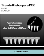 Tiras de 8 Tubos para PCR