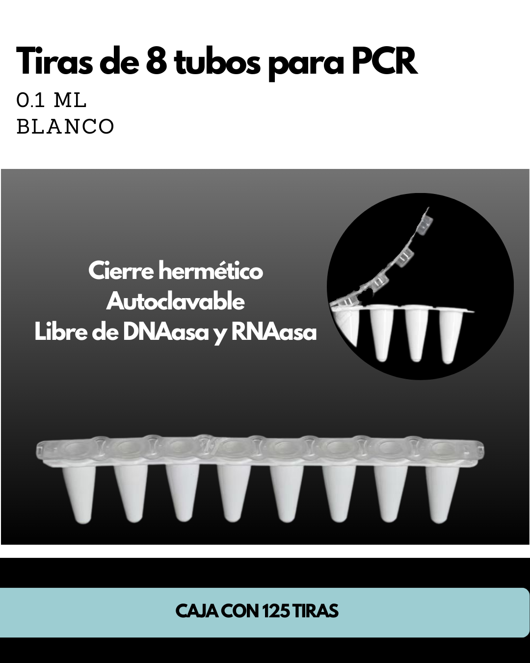 Tiras de 8 Tubos para PCR