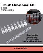 Tiras de 8 Tubos para PCR