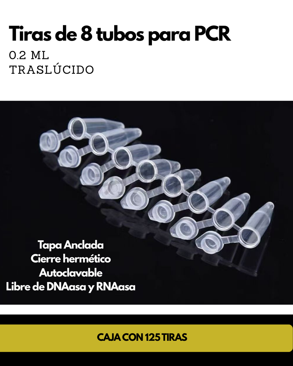 Tiras de 8 Tubos para PCR