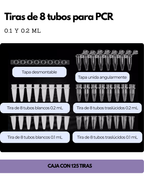 Tiras de 8 Tubos para PCR